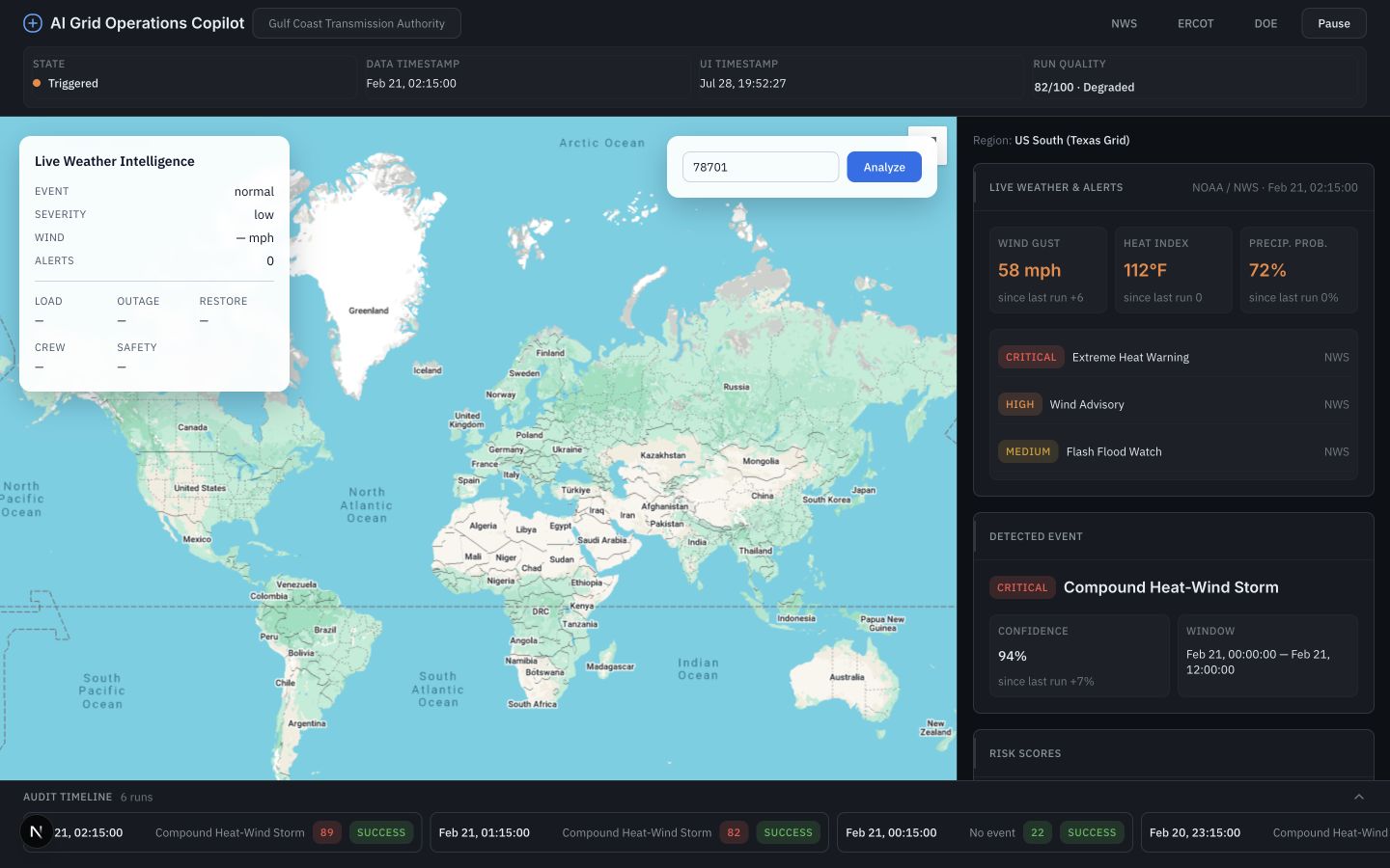 StormOps Console AI grid operations interface